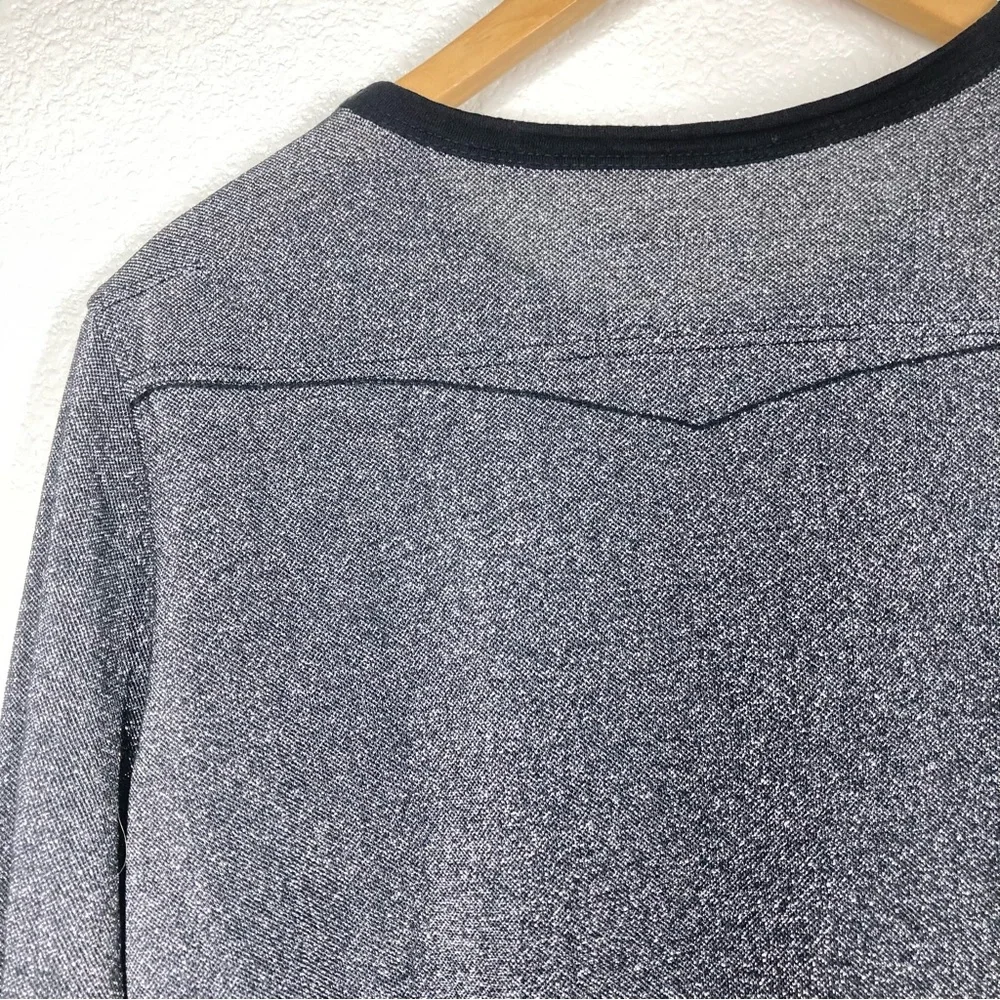 Zadig & Voltaire Metallic Dress Small Crew Neck Long Sleeves Silver Black - Picture 14 of 16